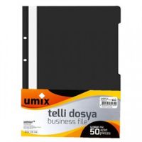 Umix Plastik Telli Dosya Siyah 50'li Pkt.